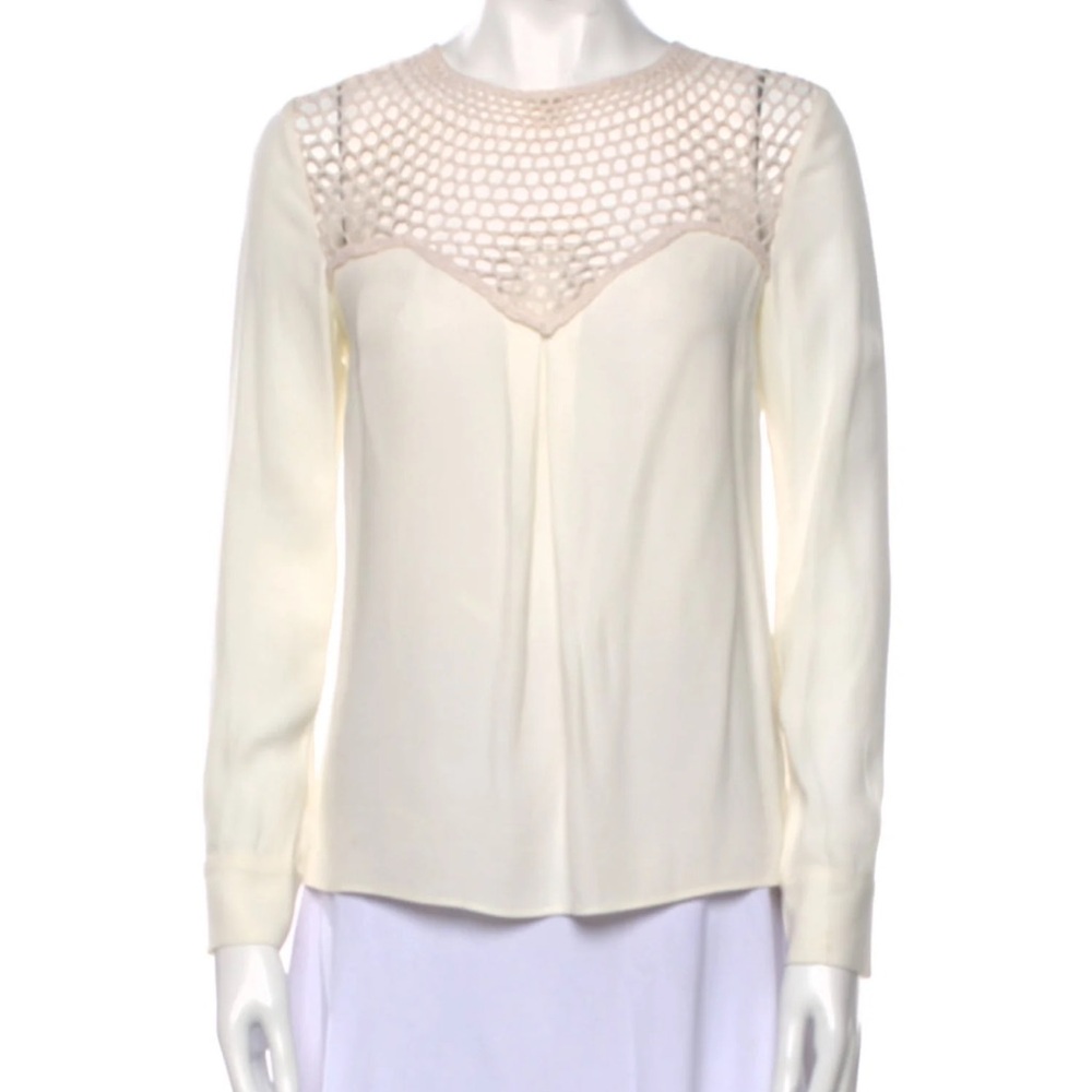 A.L.C. Cream Lace Detail Blouse